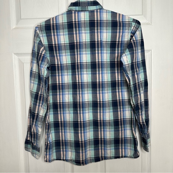 Old Navy Button-Up Shirt Plaid Blue and, Green, & Pink Size Extra Large - Picture 9 of 16